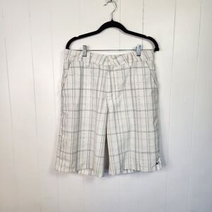 O'Neill White Blue Plaid Flat Front Mens Shorts Summer Business Casual Travel